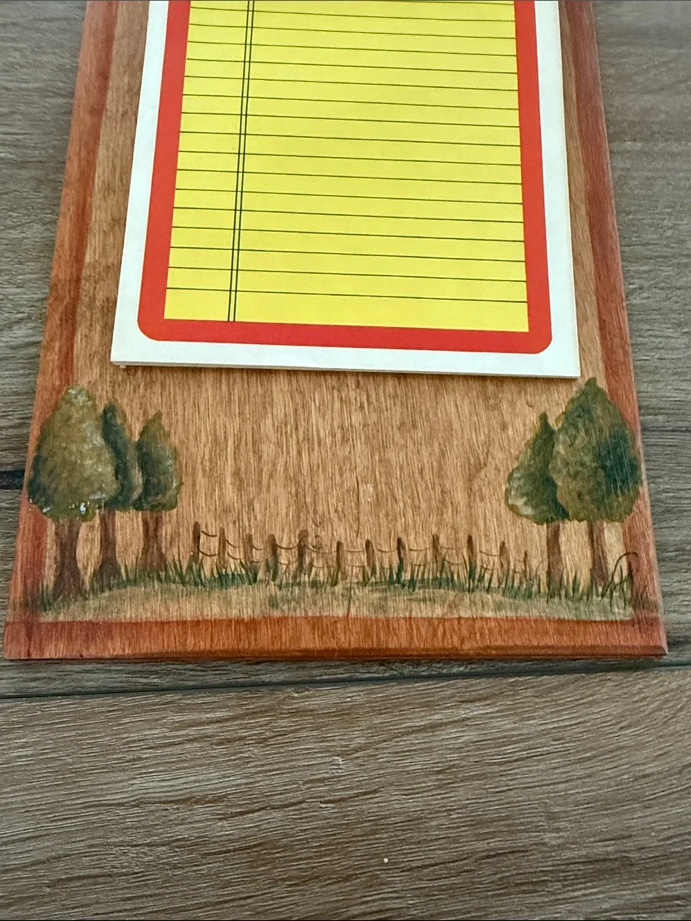 Vintage Rustic Hand painted Red Barn Farmhouse Notepad Wall Organizer